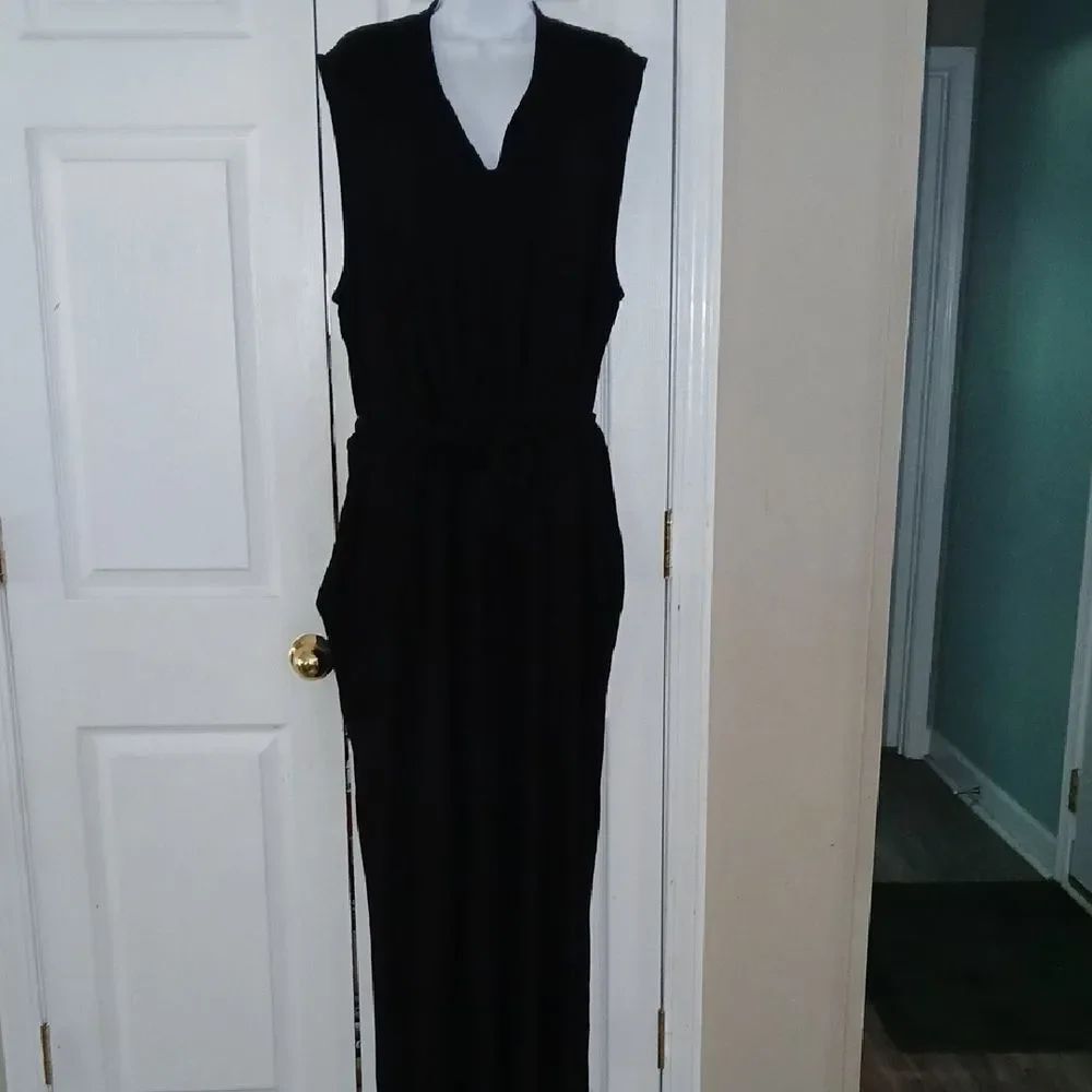 Matilda Jane Power Pose Pant Jumpsuit  Sleeveless Black Wide Leg Sz XXL EUC